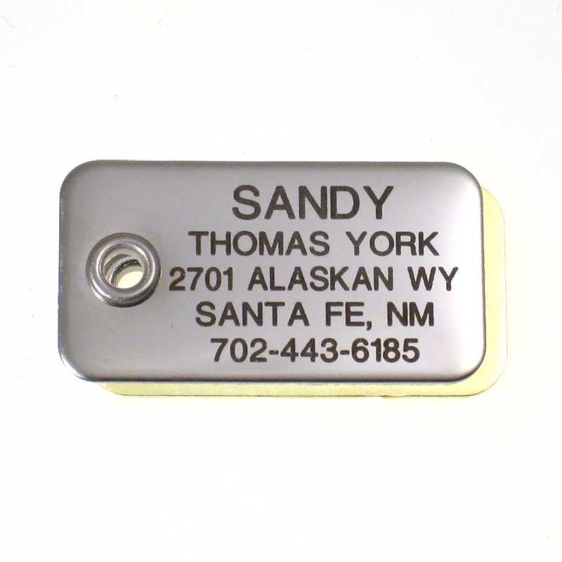 Metal Rectangle pet ID tag