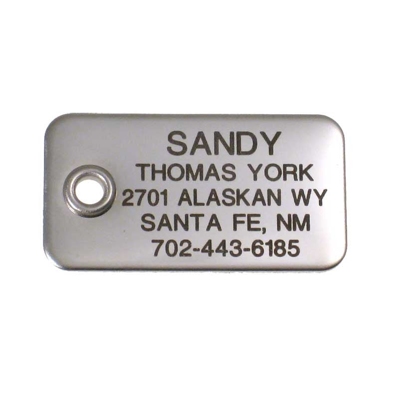 Metal Rectangle stainless steel pet ID tag