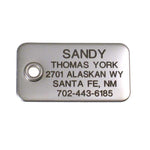 Metal Rectangle stainless steel pet ID tag