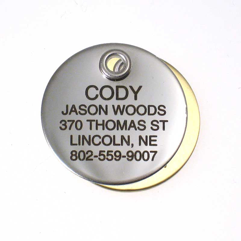 Metal Round pet ID tag