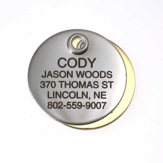 Metal Round pet ID tag