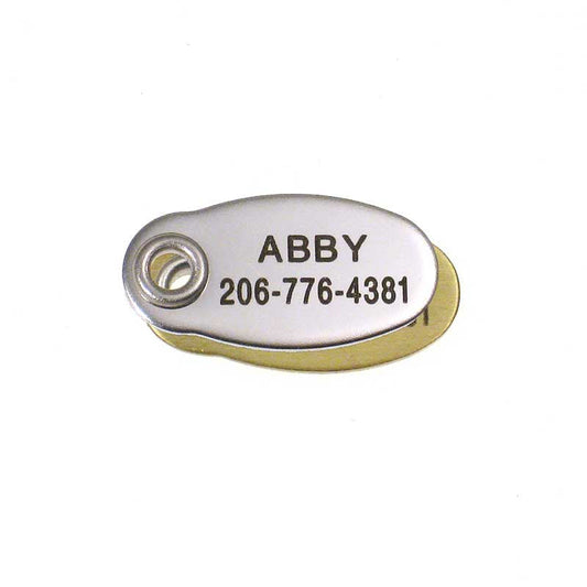 Metal Tiny Oval pet ID tag