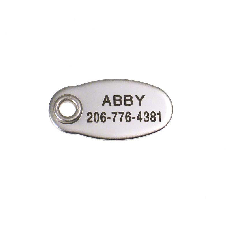 Metal Tiny Oval stainless steel pet ID tag