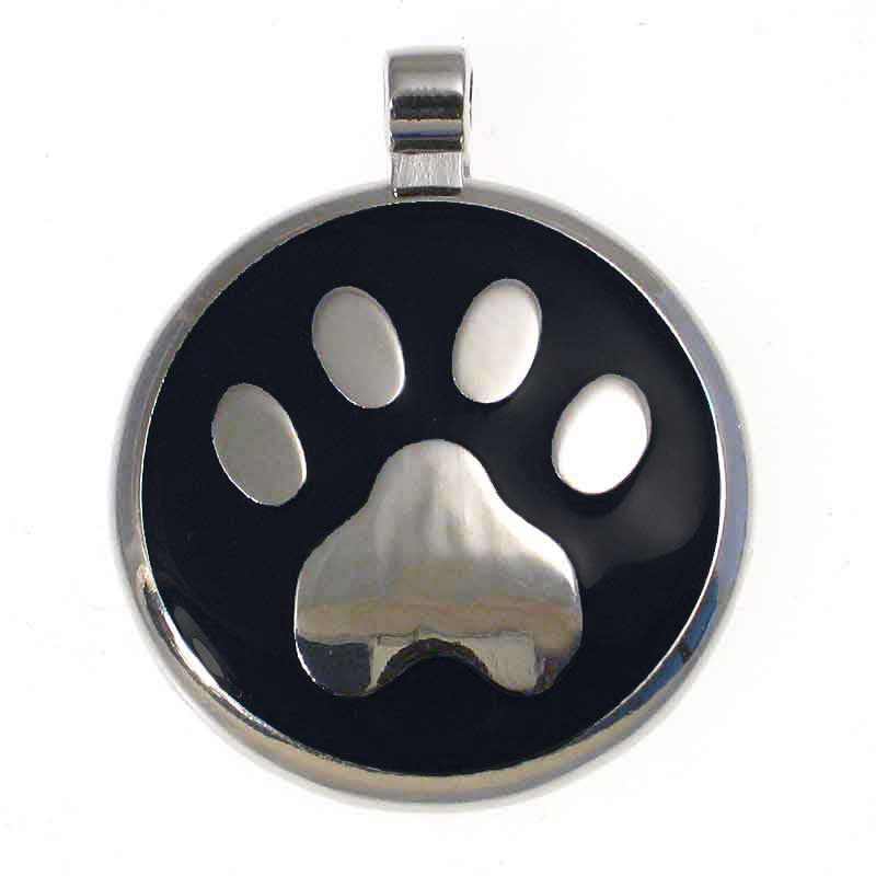 LuckyPet paw jewelry pet ID tag in black