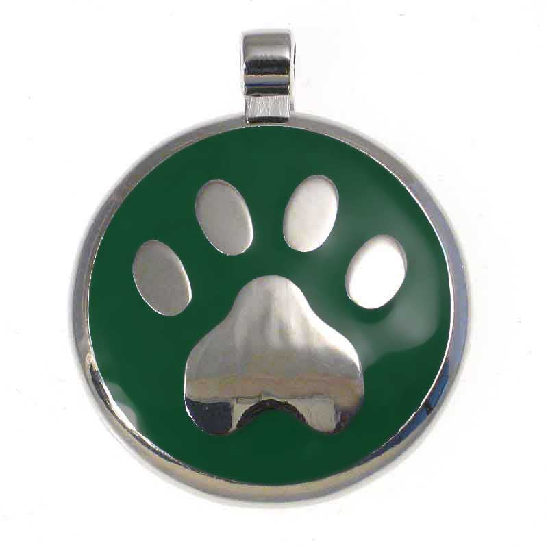 LuckyPet paw jewelry pet ID tag in green