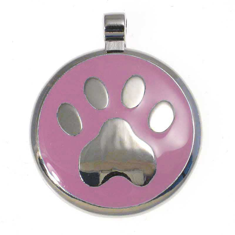 LuckyPet paw jewelry pet ID tag in pink