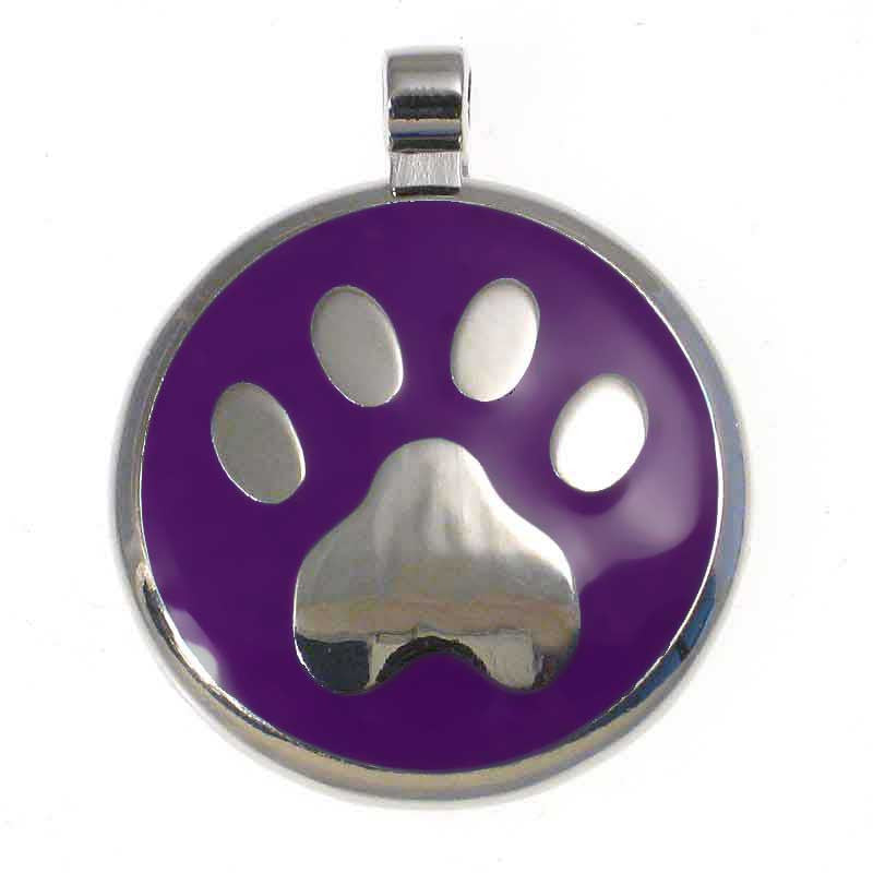 LuckyPet paw jewelry pet ID tag in purple