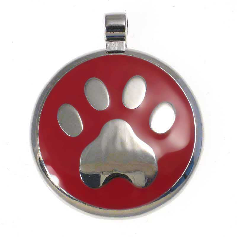 LuckyPet paw jewelry pet ID tag in red