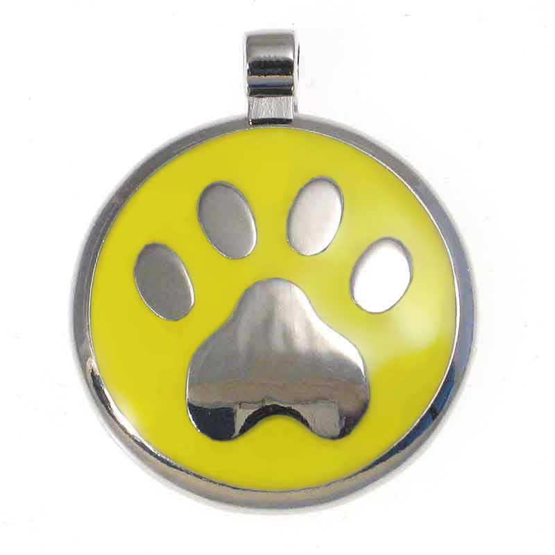 LuckyPet paw jewelry pet ID tag in yellow