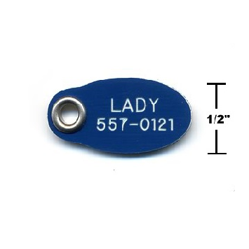 Plastic Tiny Oval pet ID tag