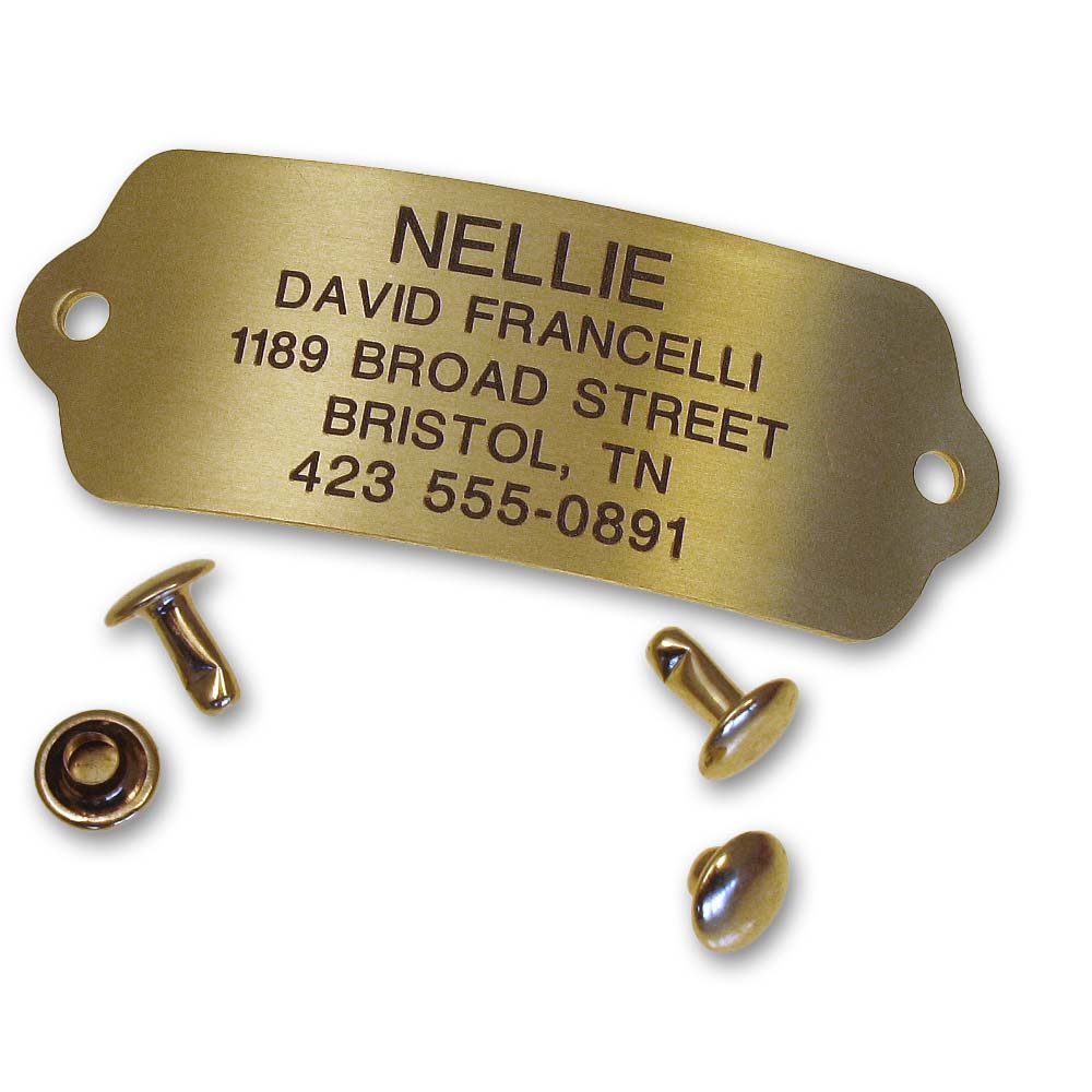 Rivet-On Dog and Cat Tag - polished brass