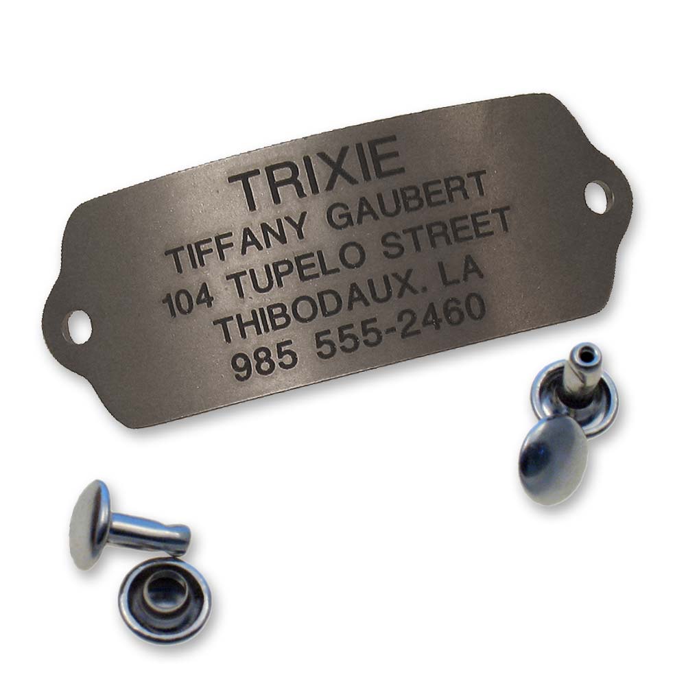 Rivet-On Dog and Cat Tag - matte stainless steel