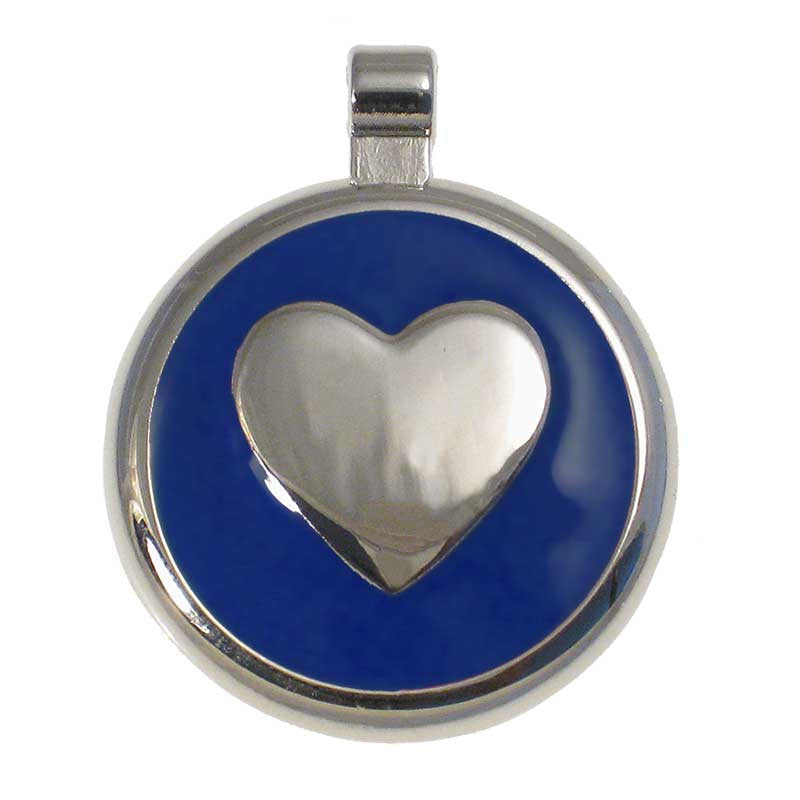 LuckyPet round-heart jewelry pet ID tag in blue