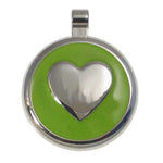 LuckyPet round-heart jewelry pet ID tag in lime