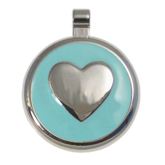 LuckyPet round-heart jewelry pet ID tag in mint