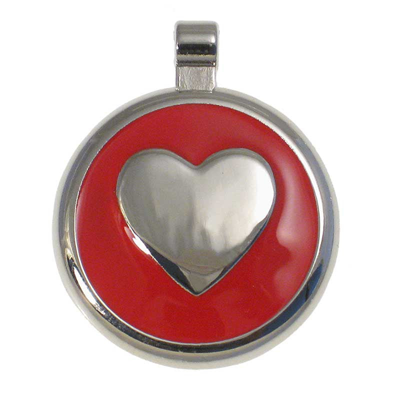 LuckyPet round-heart jewelry pet ID tag in red