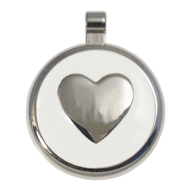 LuckyPet round-heart jewelry pet ID tag in white