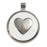 LuckyPet round-heart jewelry pet ID tag in white