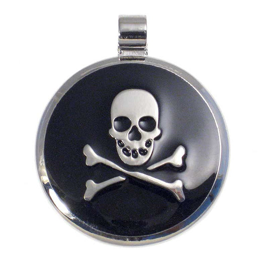 LuckyPet skull jewelry pet ID tag in black