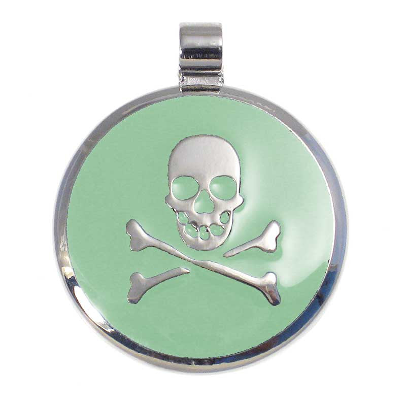 LuckyPet skull jewelry pet ID tag in mint