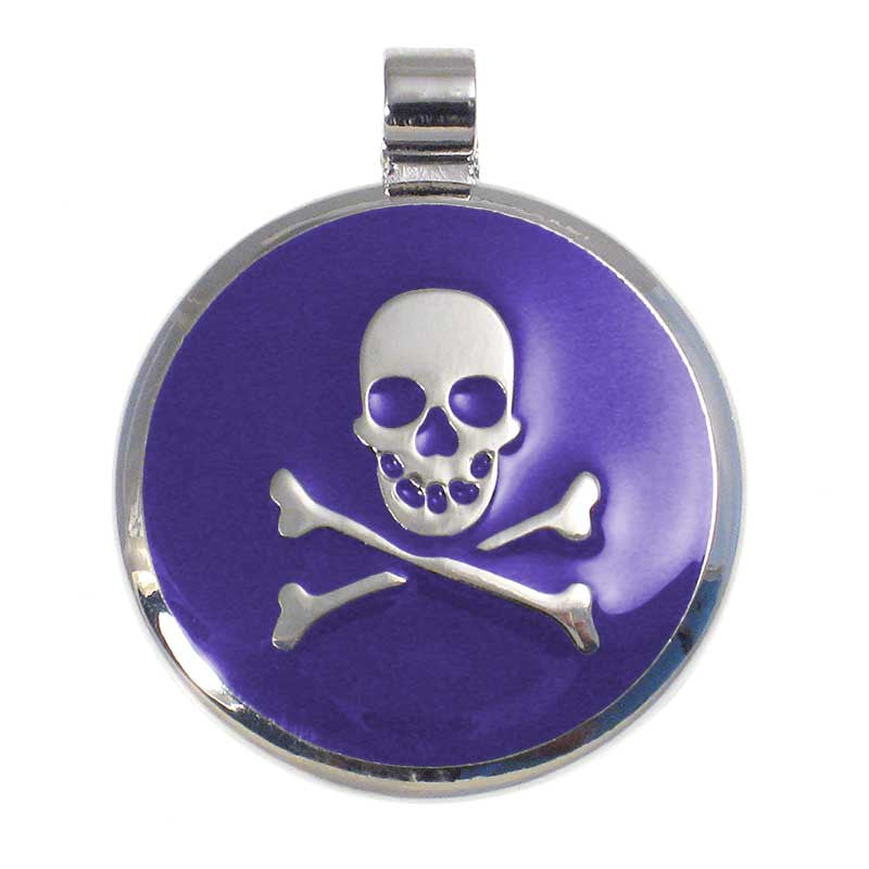 LuckyPet skull jewelry pet ID tag in purple