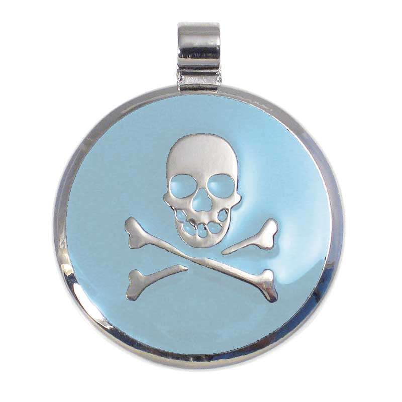 LuckyPet skull jewelry pet ID tag in sky blue
