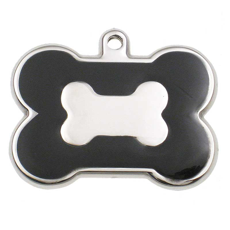 Stainless Bone Shaped Jewelry Tag - black