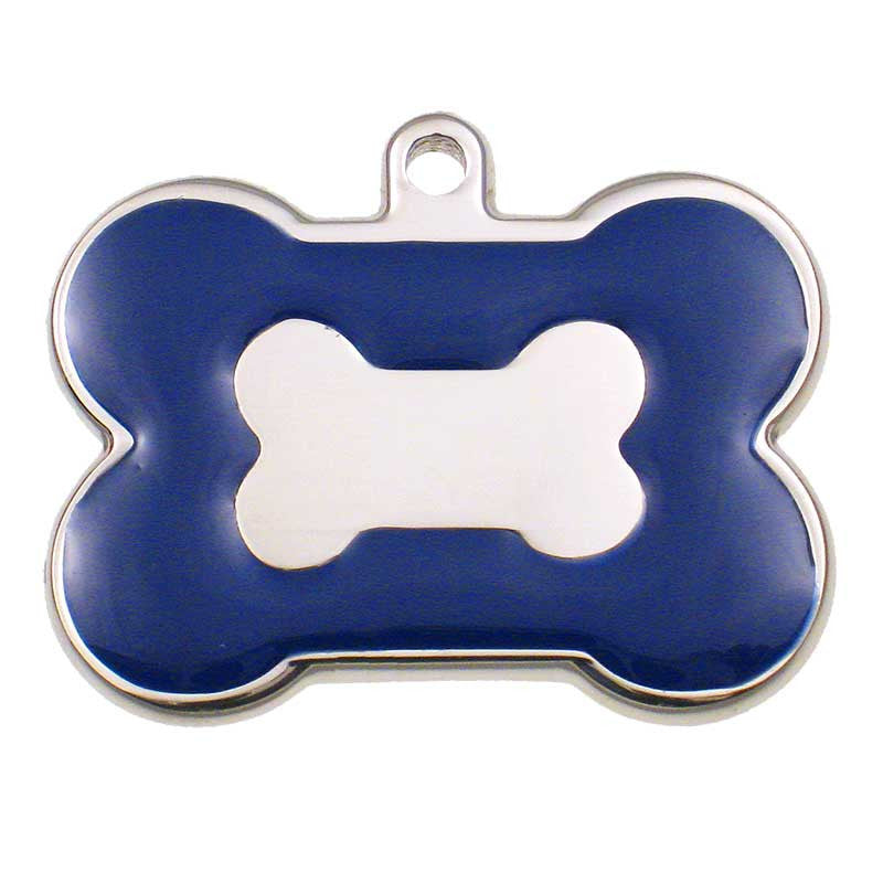 Stainless Bone Shaped Jewelry Tag - blue