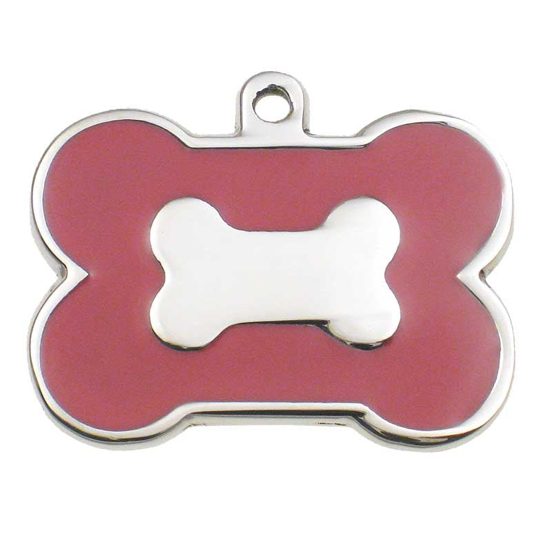 Stainless Bone Shaped Jewelry Tag - pink