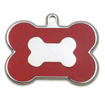 Stainless Bone Shaped Jewelry Tag - red