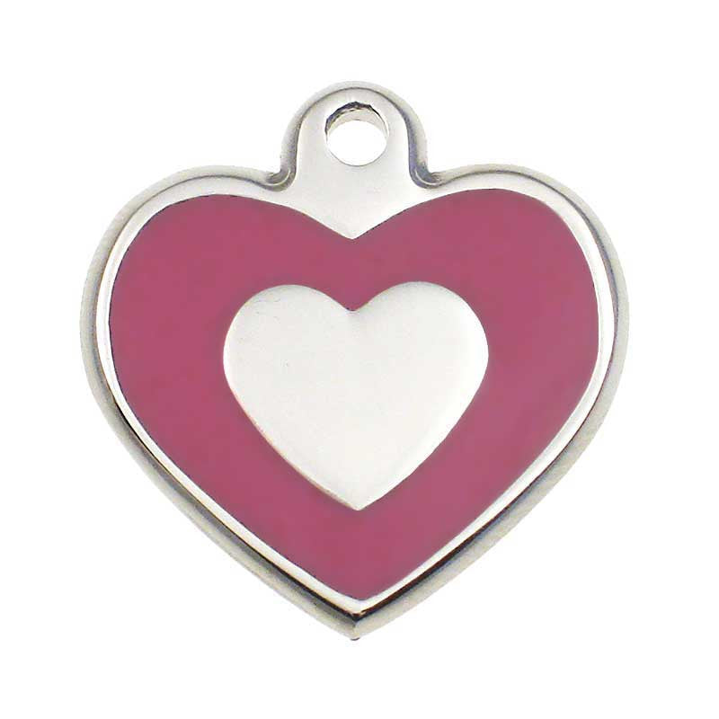 Stainless Heart Shaped Jewelry Tag - pink