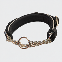 Stainless steel martingale chain installed on a collar