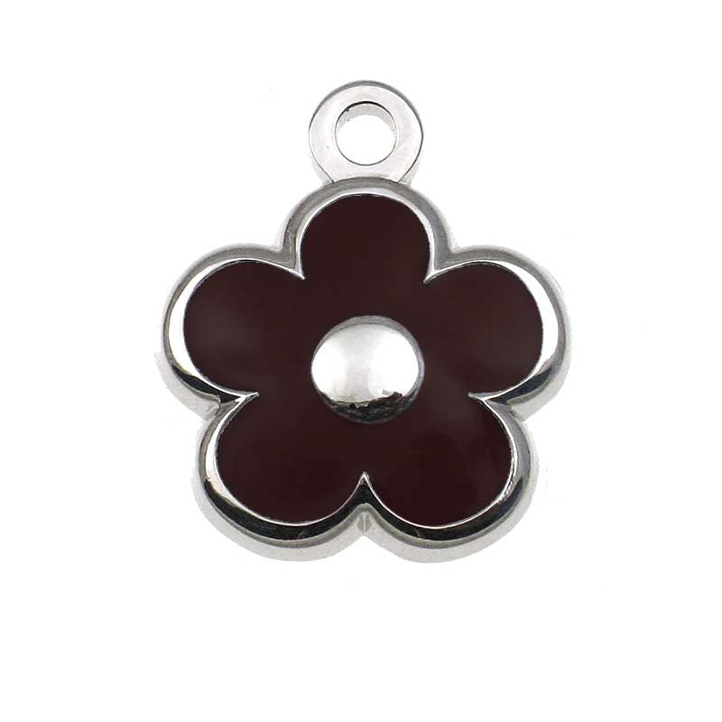Tiny Flower Shaped Jewelry Tag - black