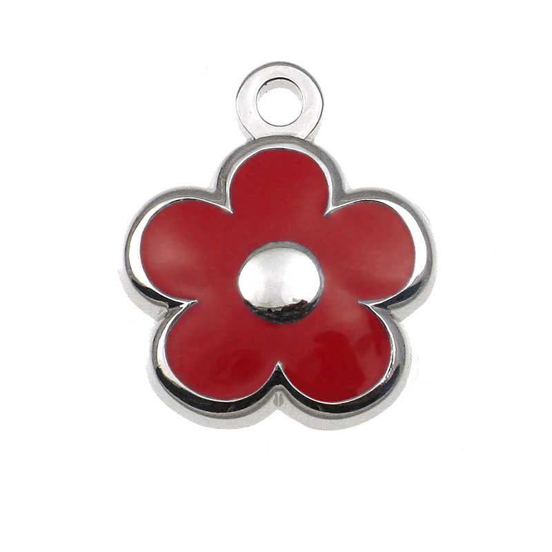 Tiny Flower Shaped Jewelry Tag - red
