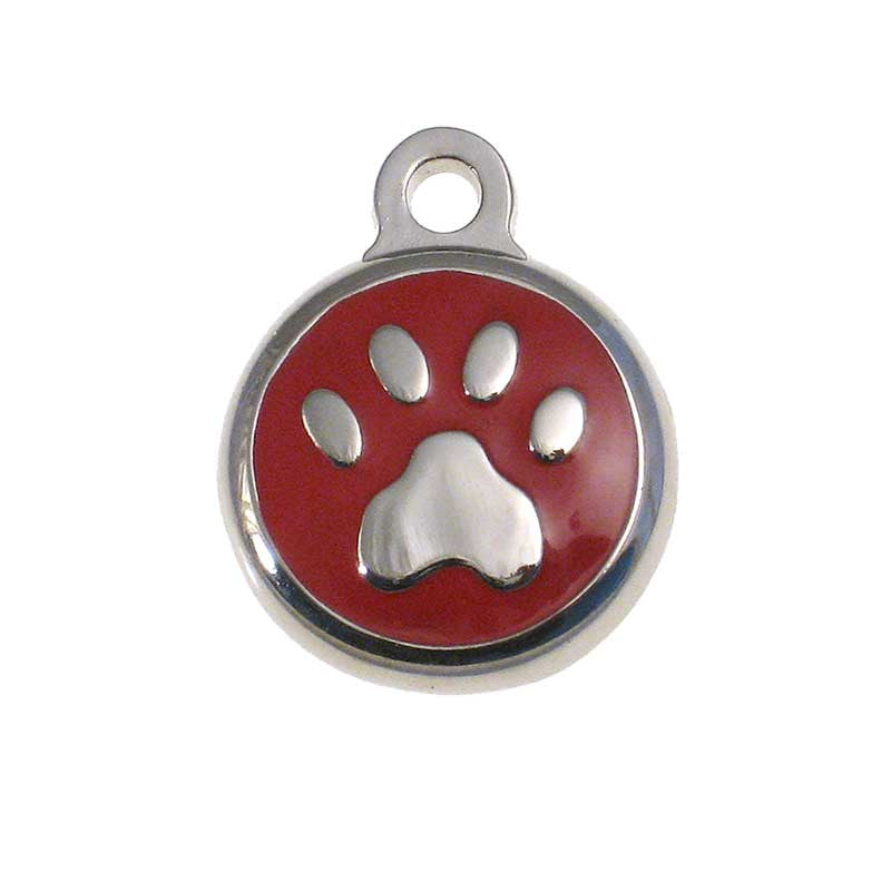 Tiny Paw Jewelry Tag - red