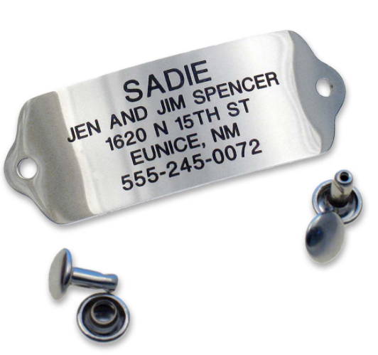 Stainless Steel Name Tag (+10.95)